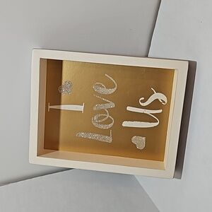 I Love Us wooden sign